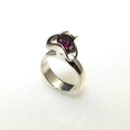 Sterling Silver Ring with a Rhodelite Garnet Gemstone